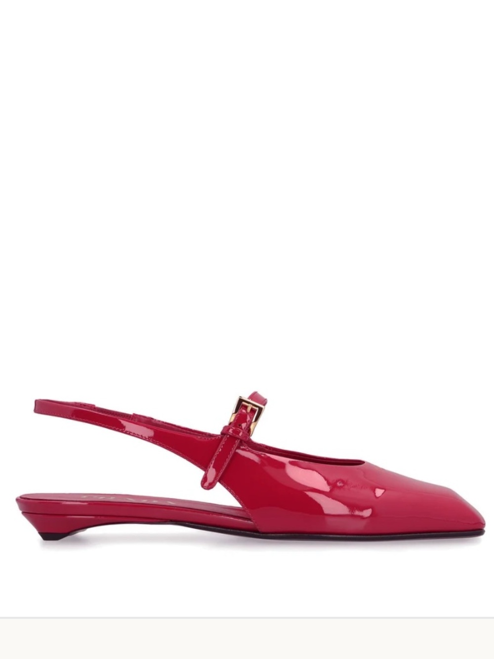 Prada Red Patent Leather Slingback Flats
